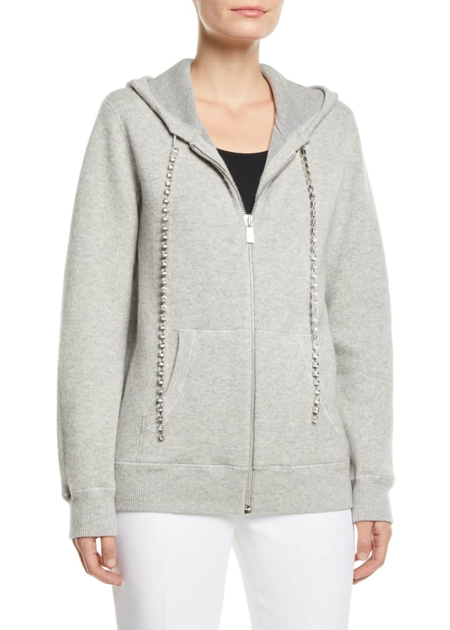 Michael Kors Collection Zip-Front Cashmere Hoodie with Embellished-Cords -  Bergdorf Goodman