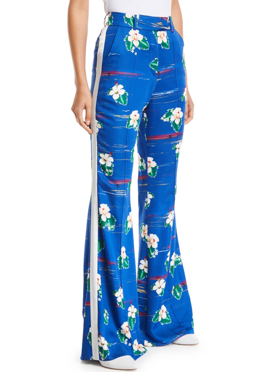 Racil Ziggy High-Waist Hawaii Flower-Print Flare-Leg Pants - Bergdorf ...