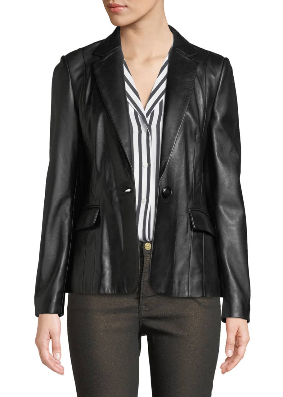 Frame leather online blazer