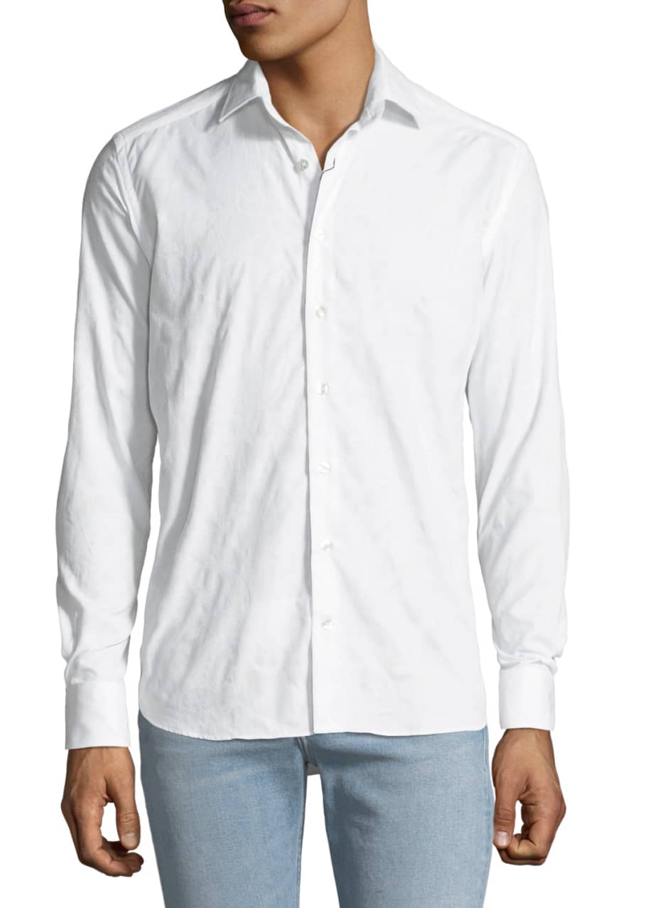 Etro Men's Tonal Paisley Woven Sport Shirt, White - Bergdorf Goodman