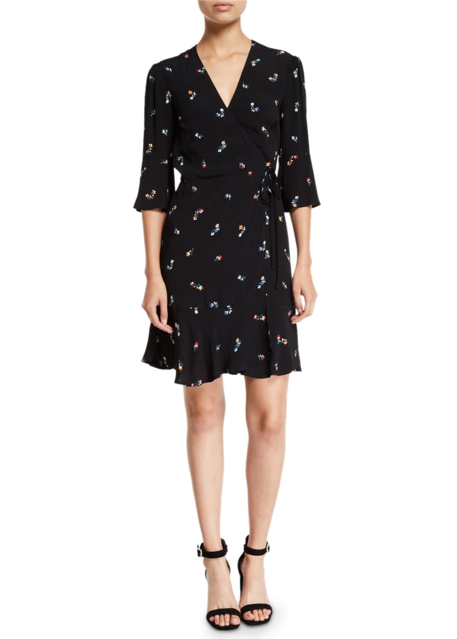 Rails Aimee Floral 3/4-Sleeve Wrap Dress - Bergdorf Goodman