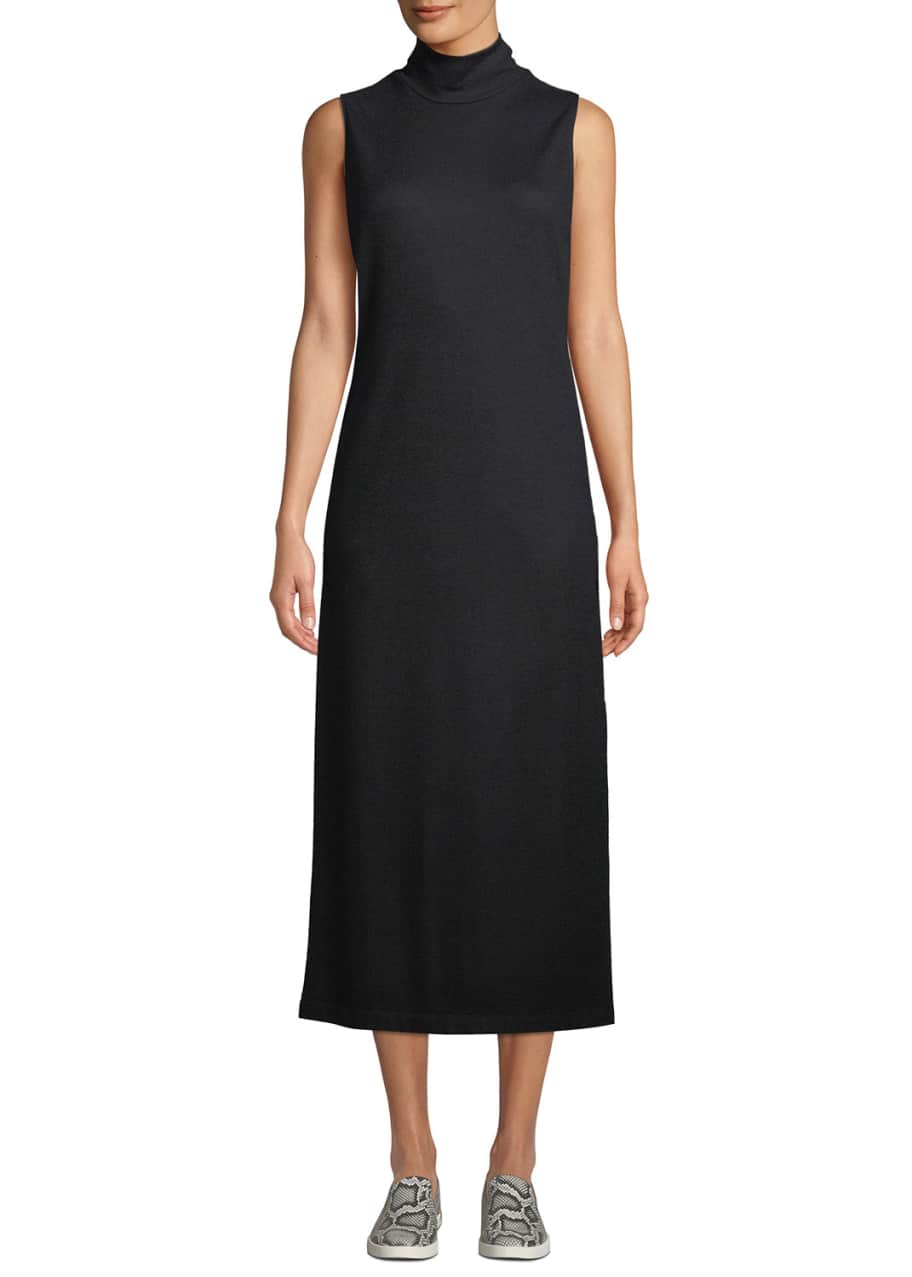 Vince Wool Blend Sleeveless Turtleneck Long Dress Bergdorf Goodman