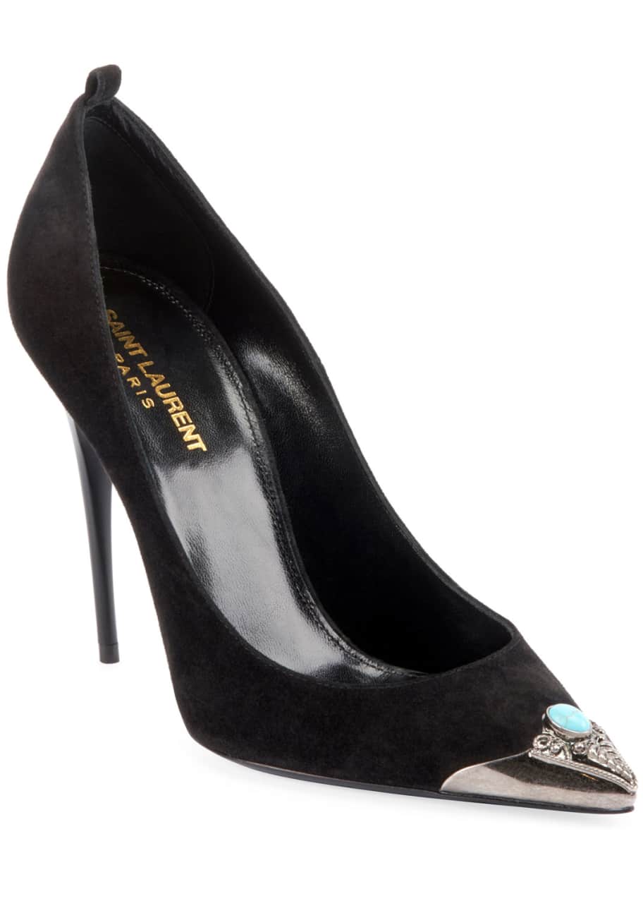 Saint Laurent Zoe Suede Pointed Pumps Bergdorf Goodman