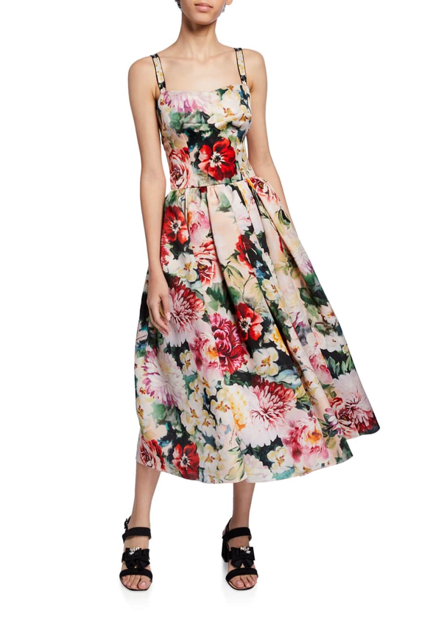 Dolce&Gabbana Sleeveless Floral Midi Dress - Bergdorf Goodman
