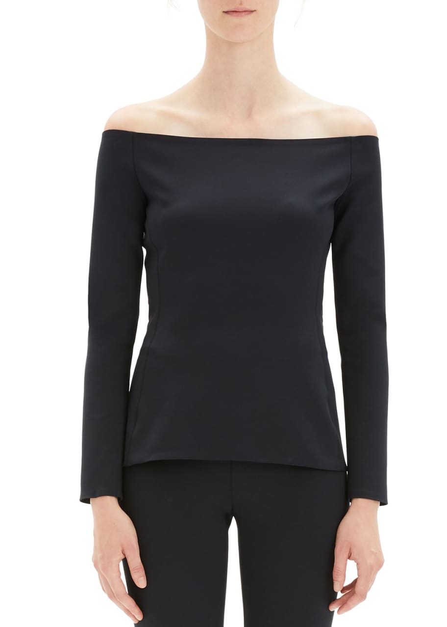 Image 1 of 1: Off-Shoulder Long-Sleeve Fitted Top