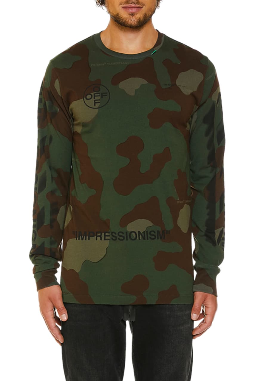 Off-White Men's Camo Diagonal-Arrows Long-Sleeve T-Shirt ...