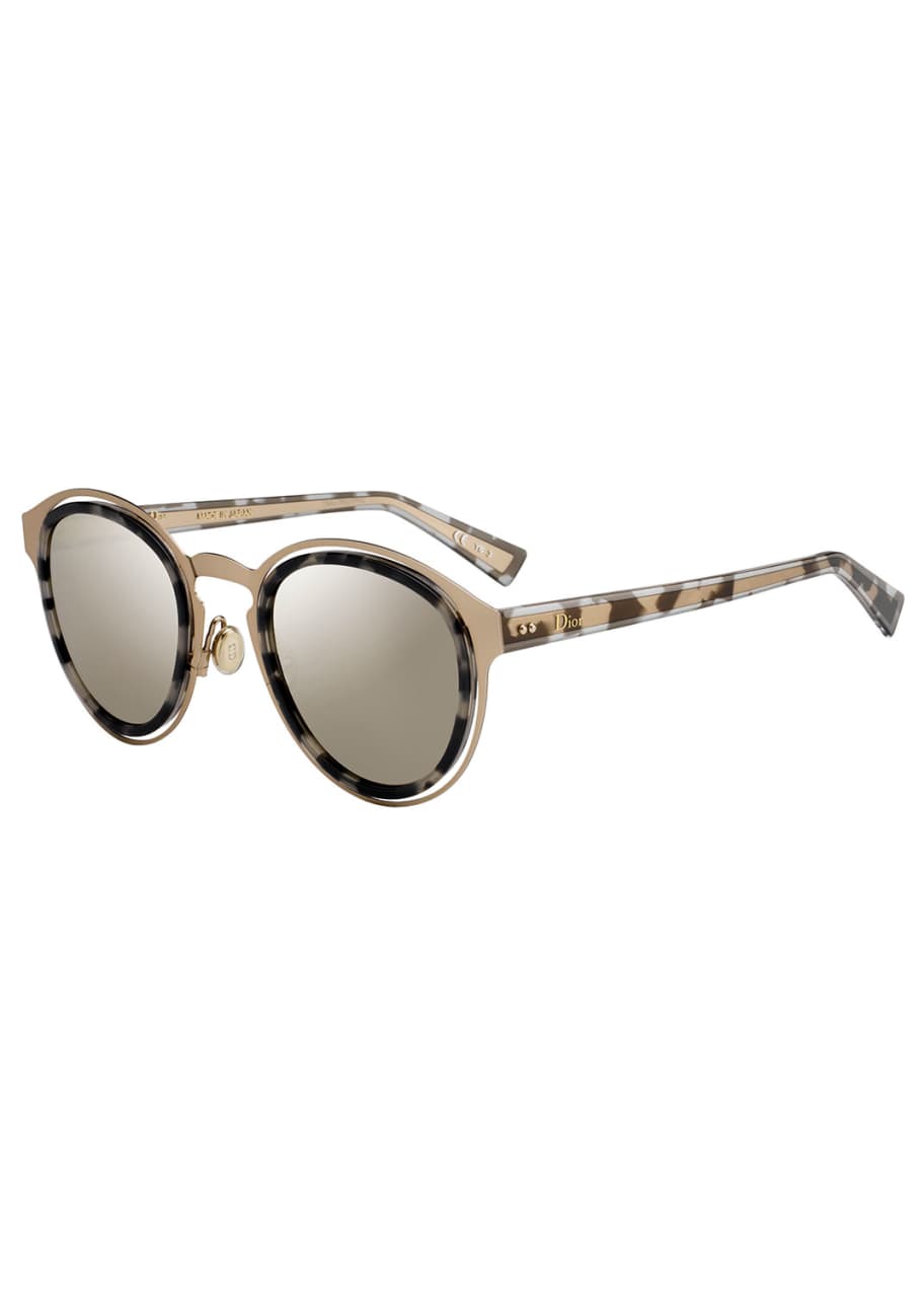 dior obscure titanium round sunglasses
