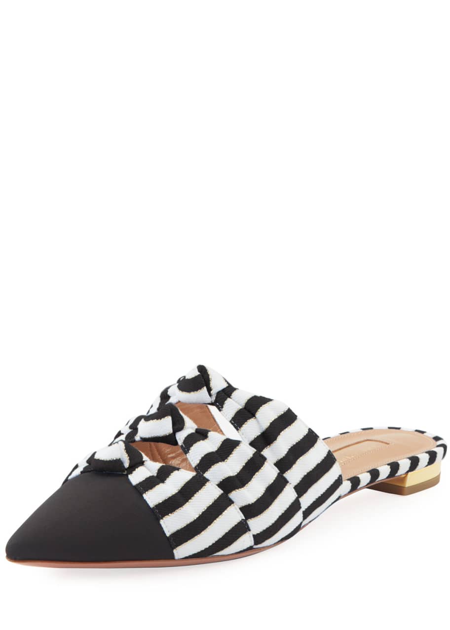 Mondaine Flat Nautical Stripe Grosgrain Mules