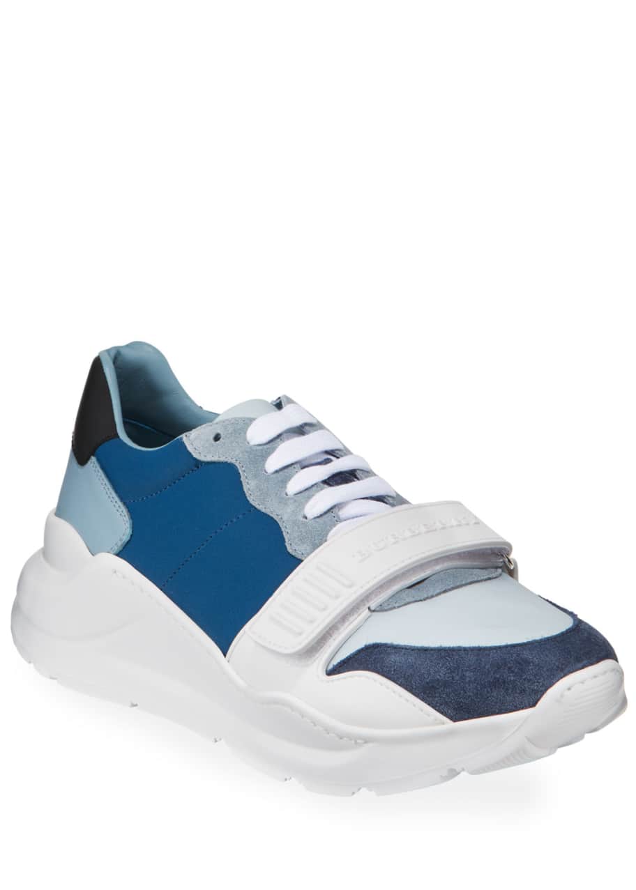 Image 1 of 1: Men's Regis Neoprene Low-Top Sneakers w/ Exaggerated Sole, Blue