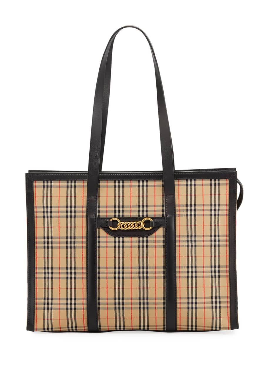 Burberry Link 1983 Check Shoulder Tote Bag - Bergdorf Goodman