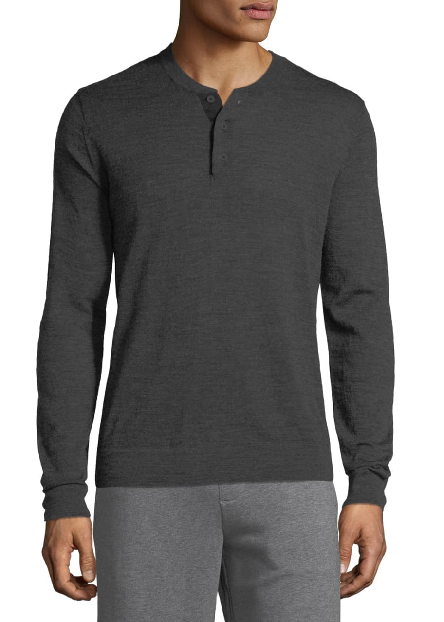 Vince Men's Wool Henley Shirt Bergdorf Goodman
