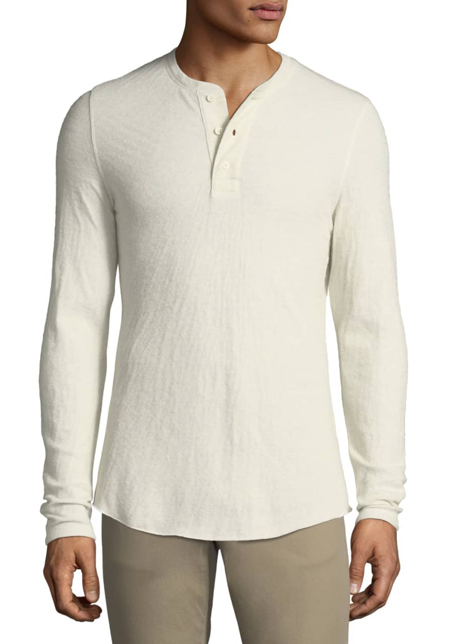 Vince Men's DoubleKnit Henley Shirt Bergdorf Goodman