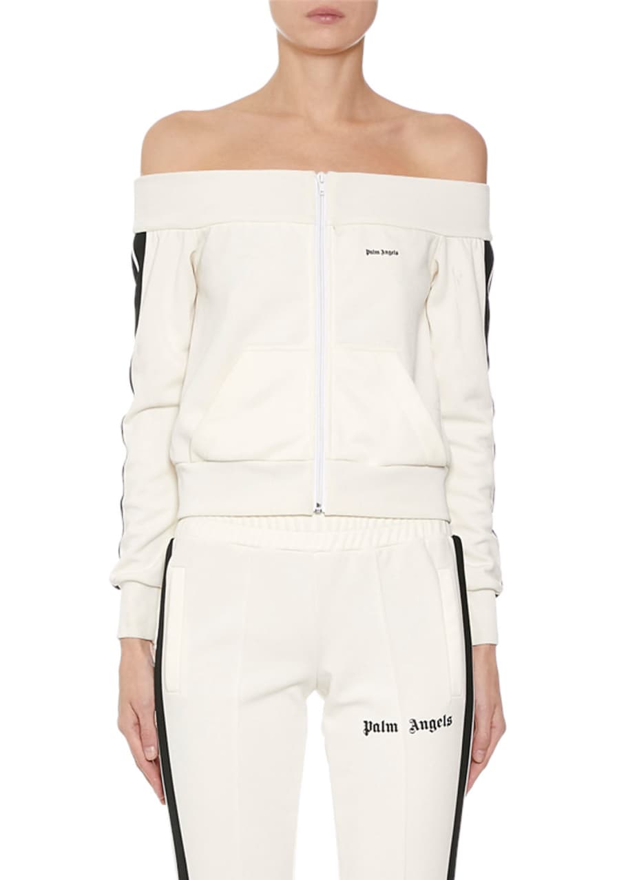Palm angels off shoulder track jacket hot sale