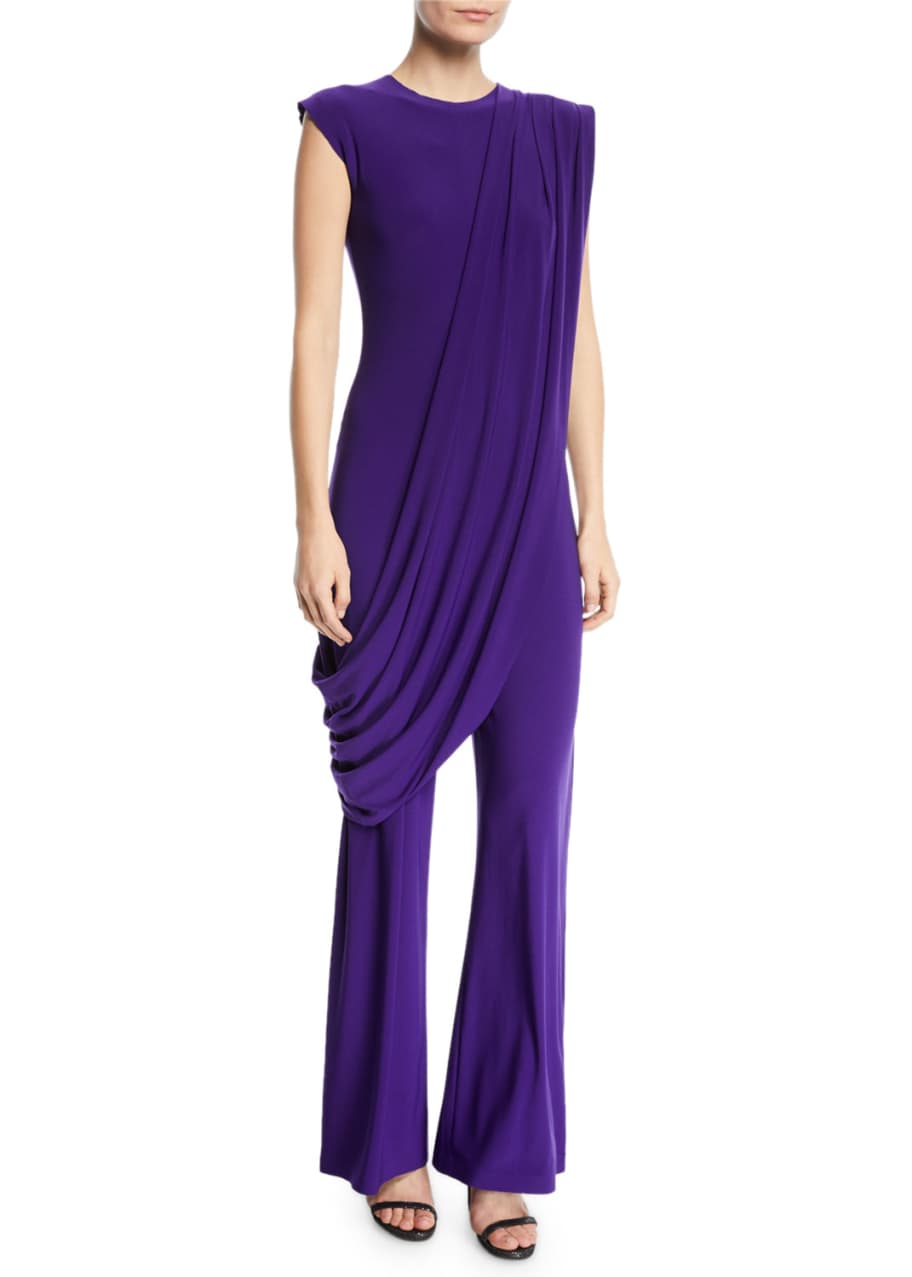 Norma kamali sleeveless draped jumpsuit clearance