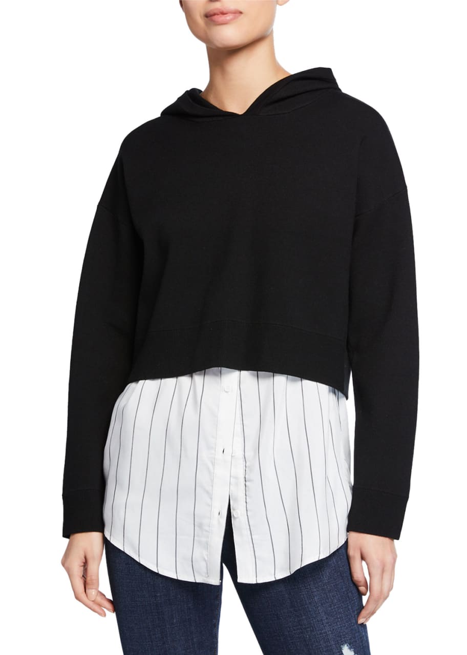 Image 1 of 1: Dorma Boxy Hoodie w/ Button-Down Layer