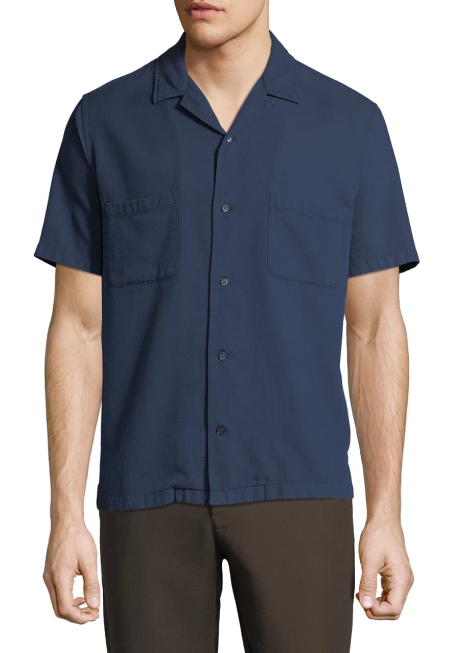 Image 1 of 1: Men's Cabana Textured-Weave Short-Sleeve Sport Shirt