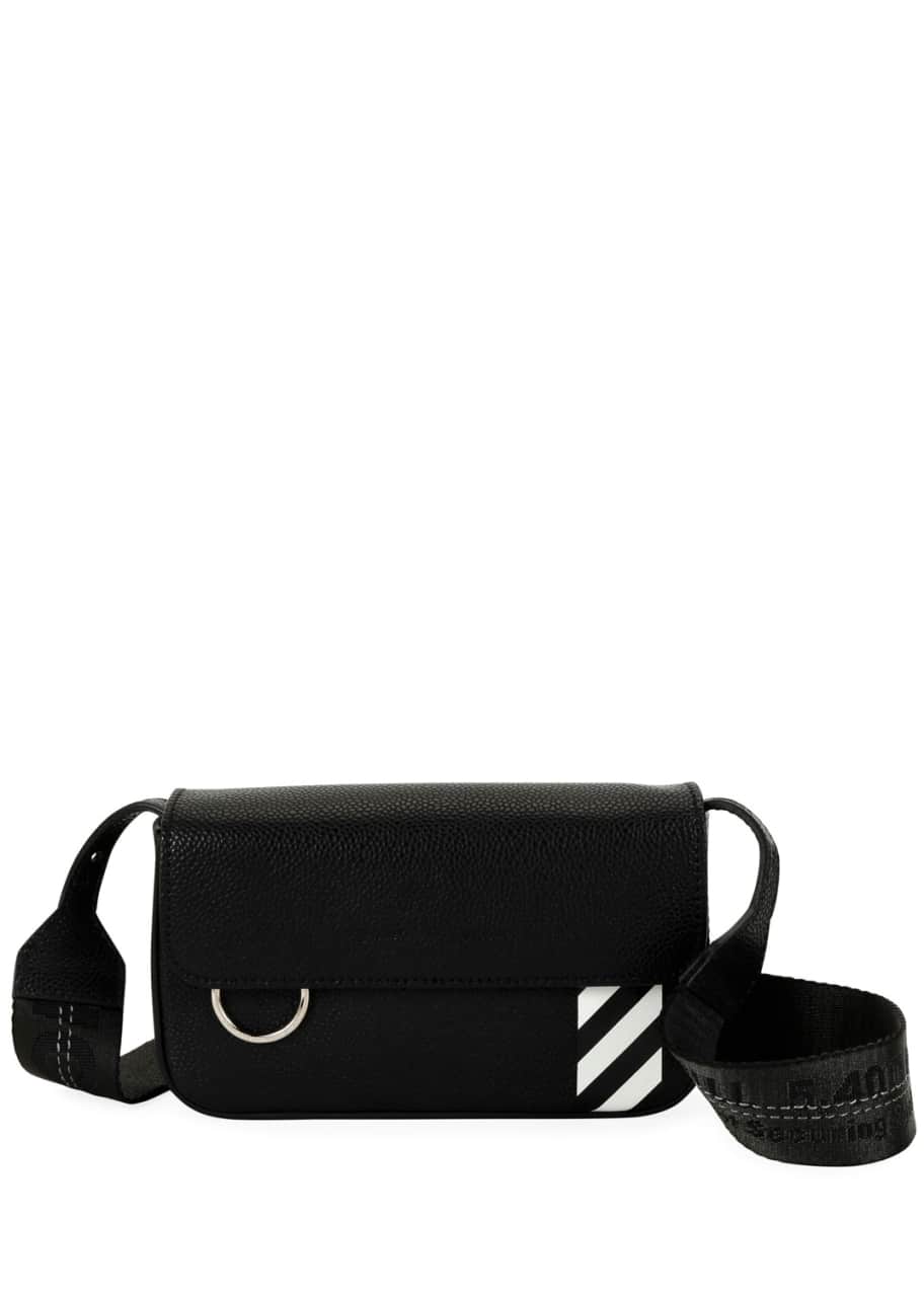 Off-White Sculpture Saffiano Leather Flap Crossbody Bag with Binder Clip -  Bergdorf Goodman