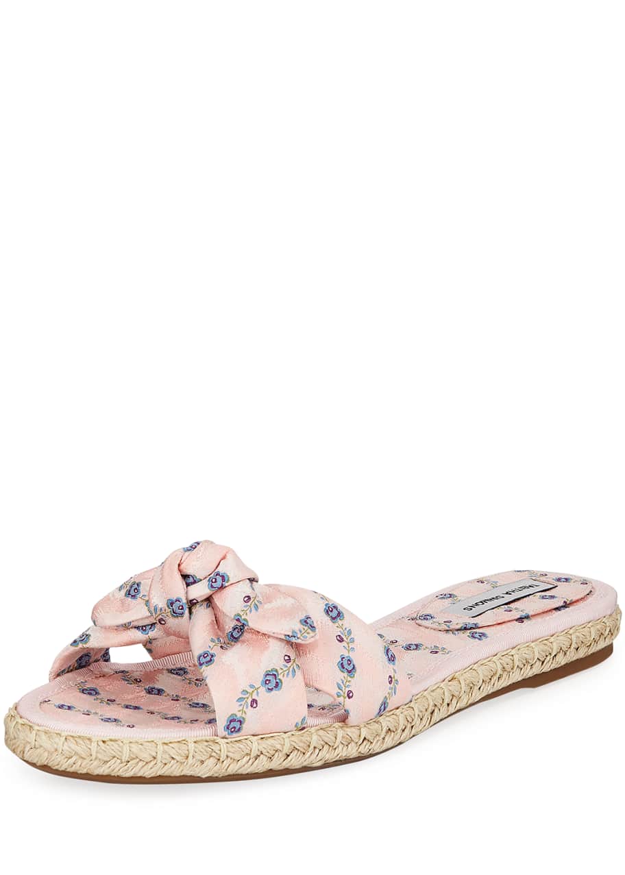 Tabitha Simmons Heli Floral Slide Flat Sandals, Pink - Bergdorf Goodman