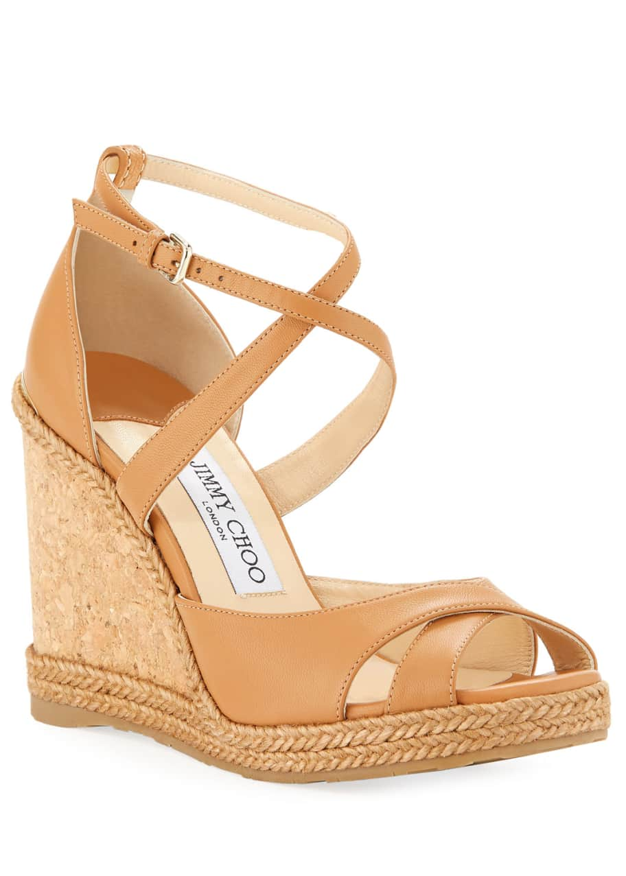 Jimmy Choo Alanah Leather Wedge Sandals - Bergdorf Goodman