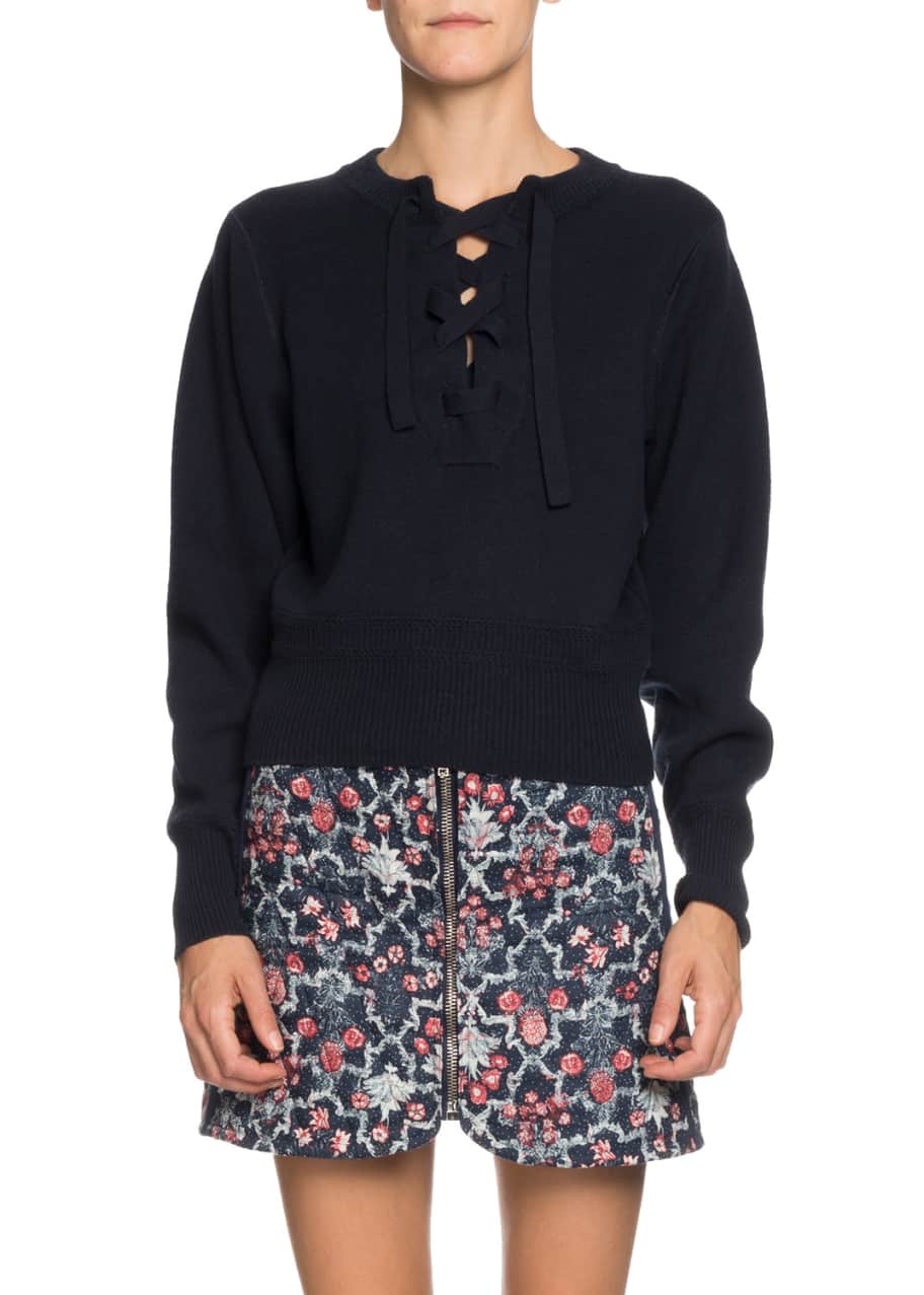 Etoile Isabel Marant Kaylyn Lace Up Pullover Sweater Bergdorf