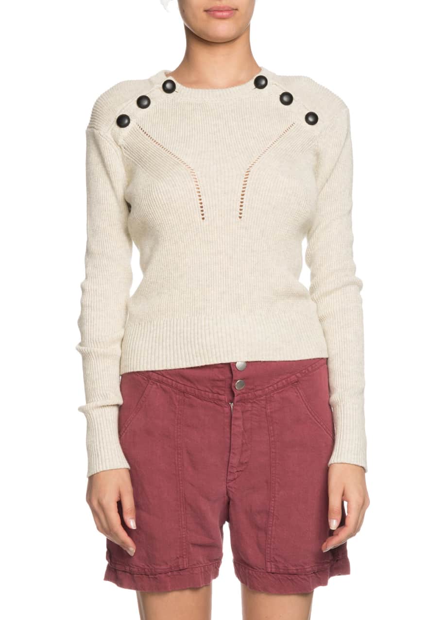 Brandy Forekomme obligatorisk Etoile Isabel Marant Koyla Button-Shoulder Knit Sweater - Bergdorf Goodman