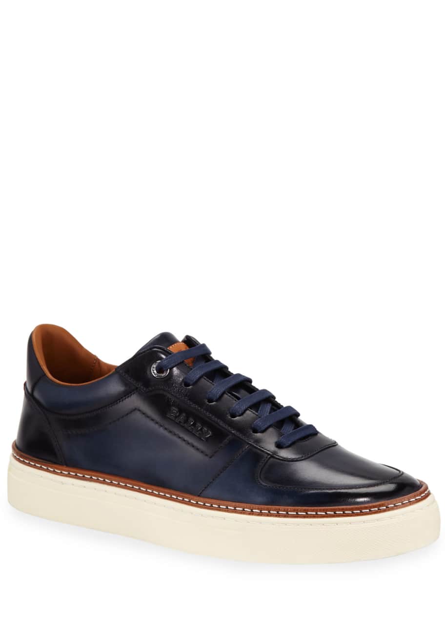 Bally Men's Hens Burnished Leather Sneakers - Bergdorf Goodman