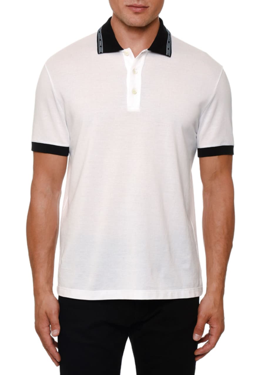 Versace Men's Logo-Taping Polo Shirt - Bergdorf Goodman