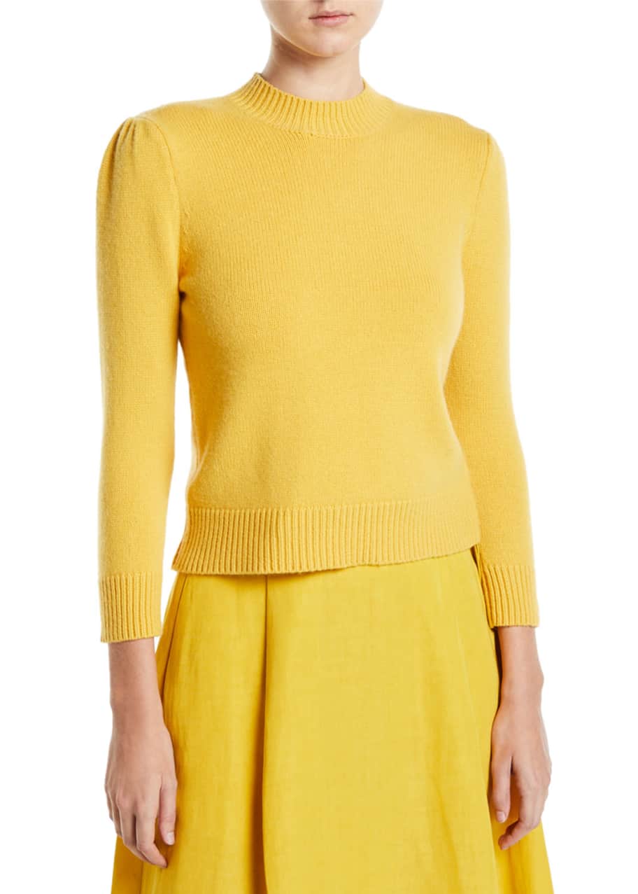 Co Cashmere Puff-Shoulder Pullover Sweater - Bergdorf Goodman