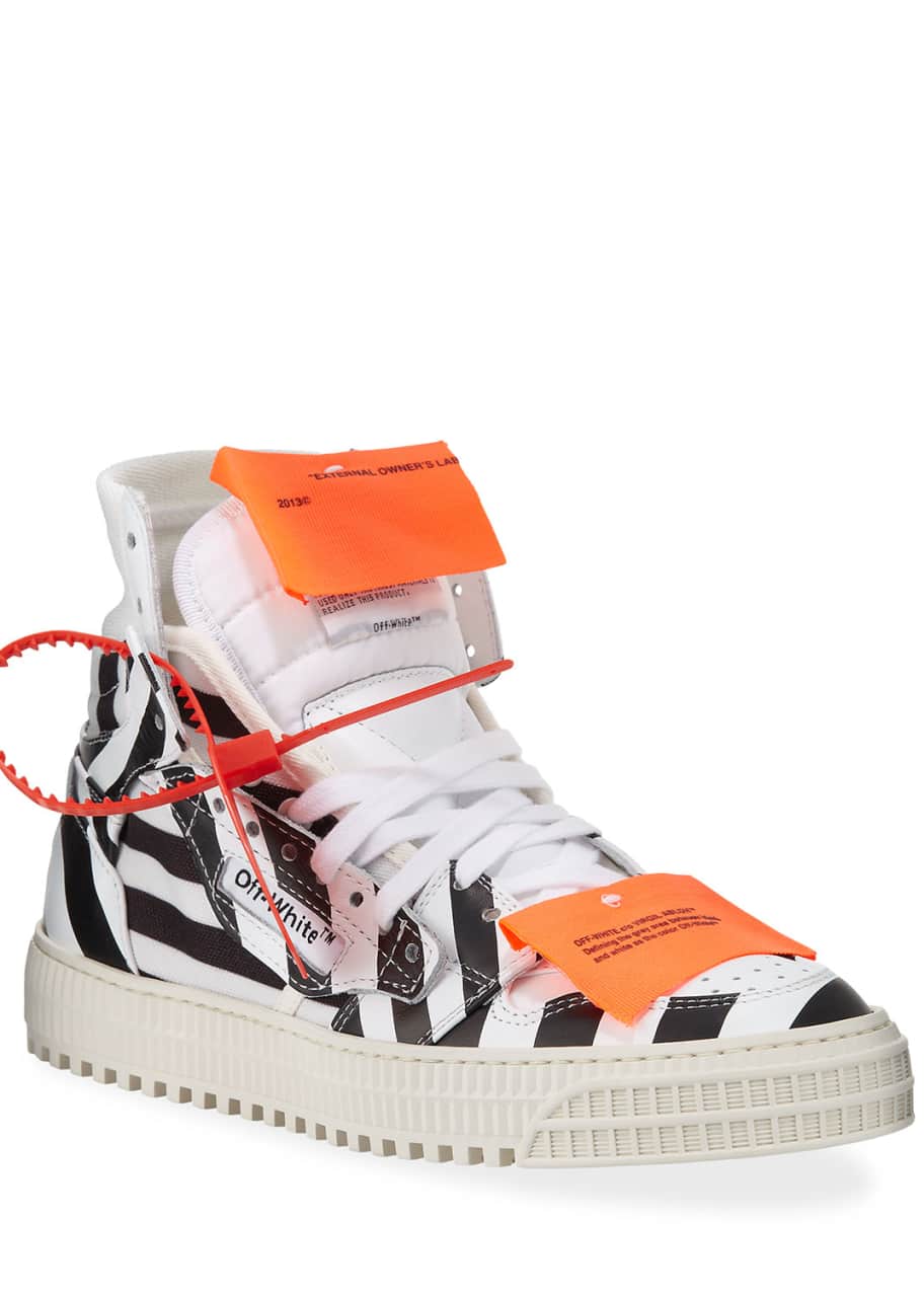 Off-White Off Court Leather High-Top Sneakers - Bergdorf Goodman