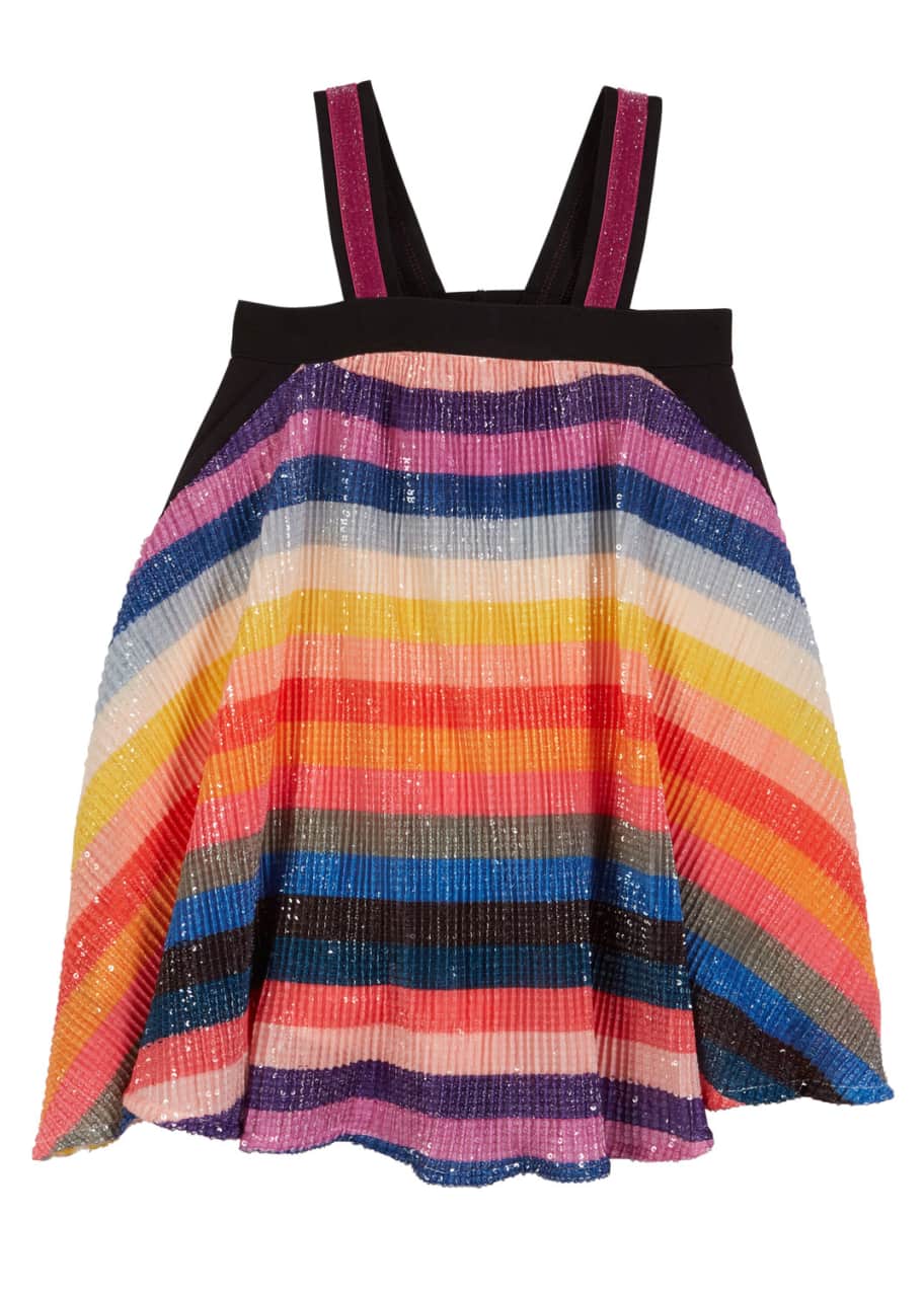 Image 1 of 1: Sequin Stripe Sleeveless Dress, Size 4-6