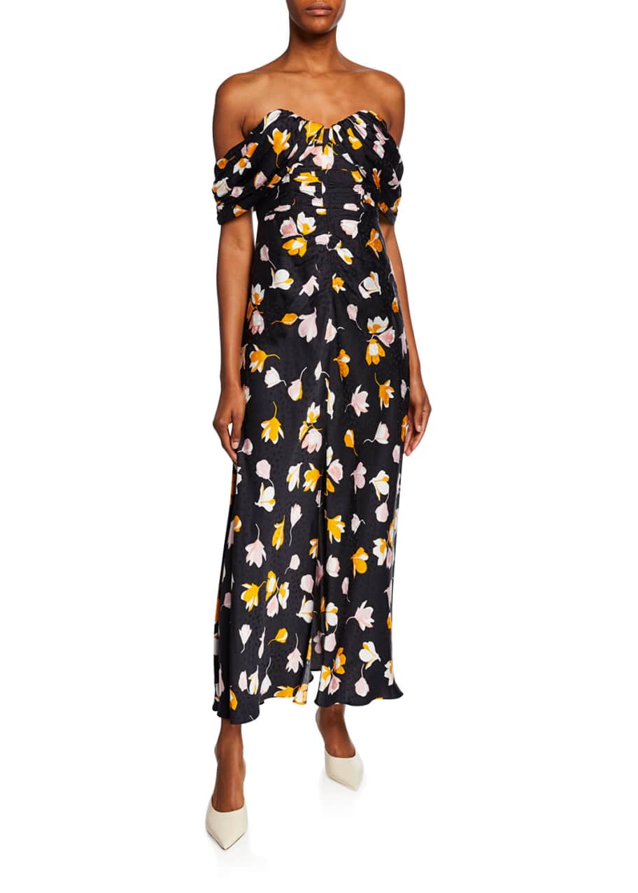 Self Portrait Off Shoulder Floral Printed Dress Bergdorf Goodman