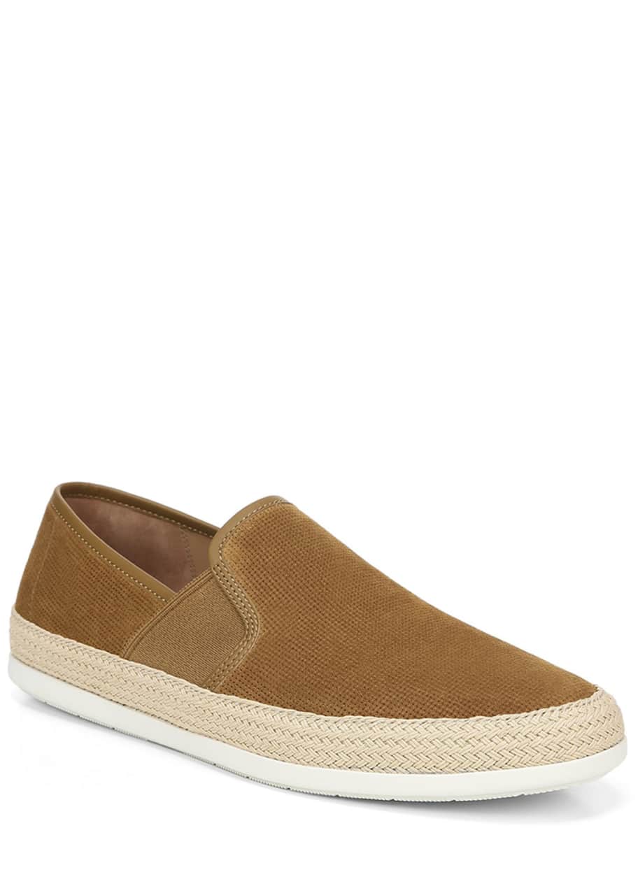 Men s Chad Perforated Sport Suede Slip On Sneakers