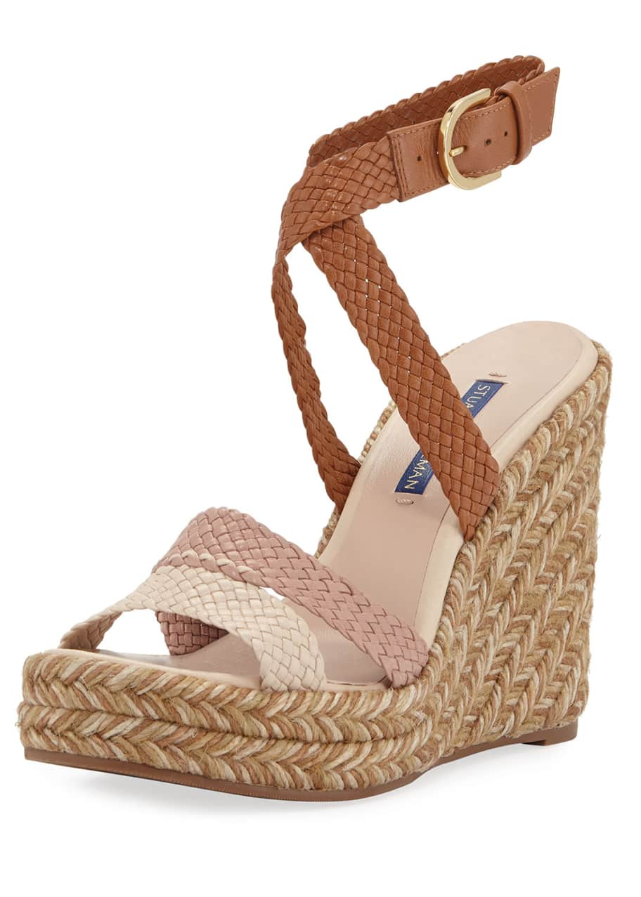 Image 1 of 1: Elsie Tricolor Espadrille Wedge Sandals