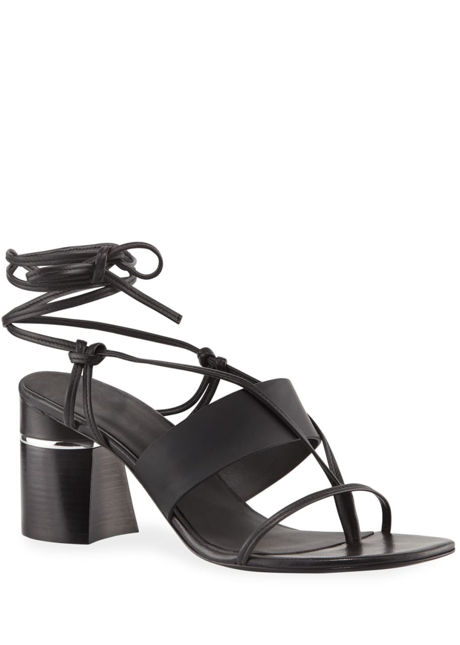 Image 1 of 1: Drum Ankle-Wrap Leather Sandals