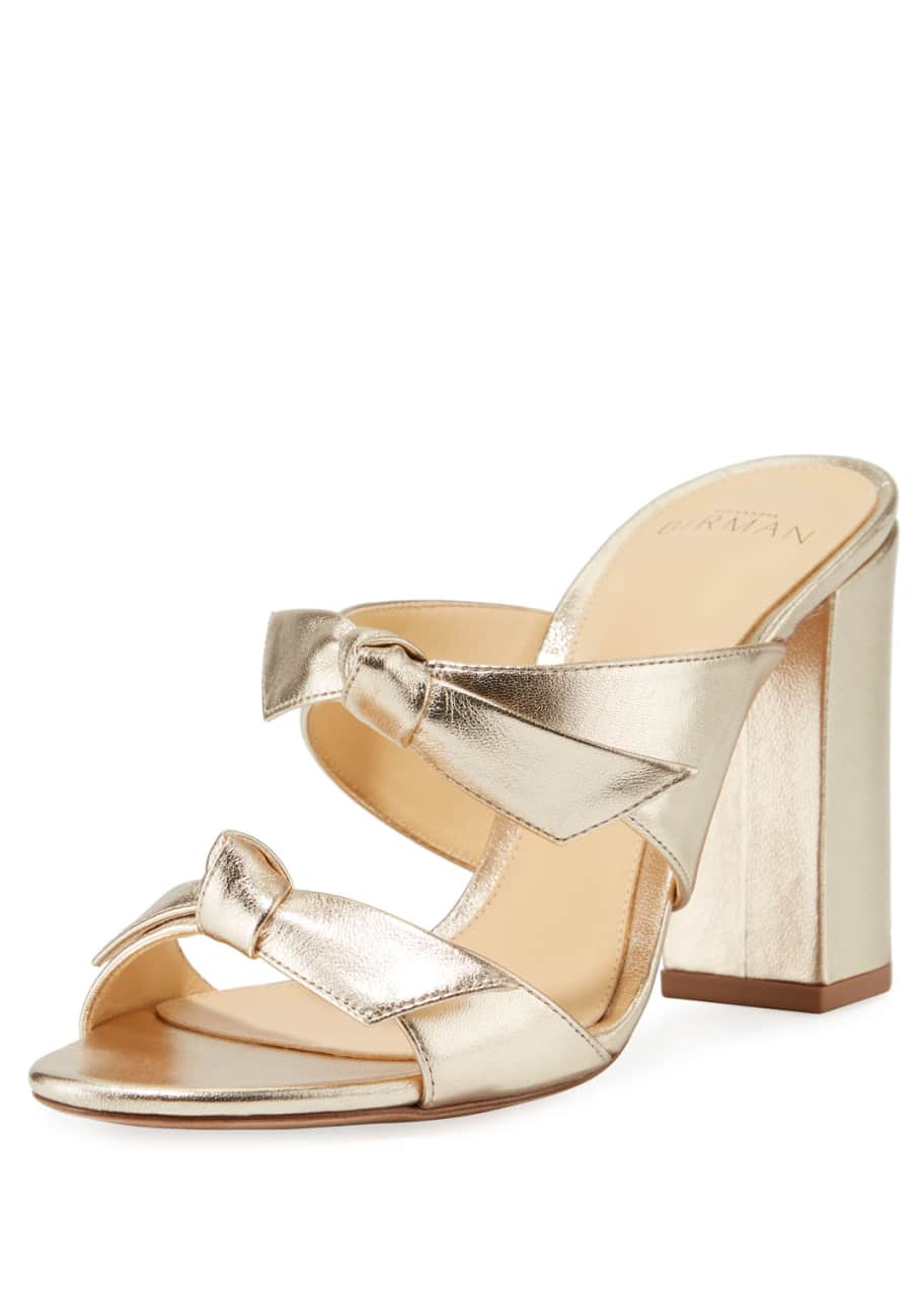 Alexandre Birman Nolita Metallic Knotted Slide Sandals - Bergdorf Goodman