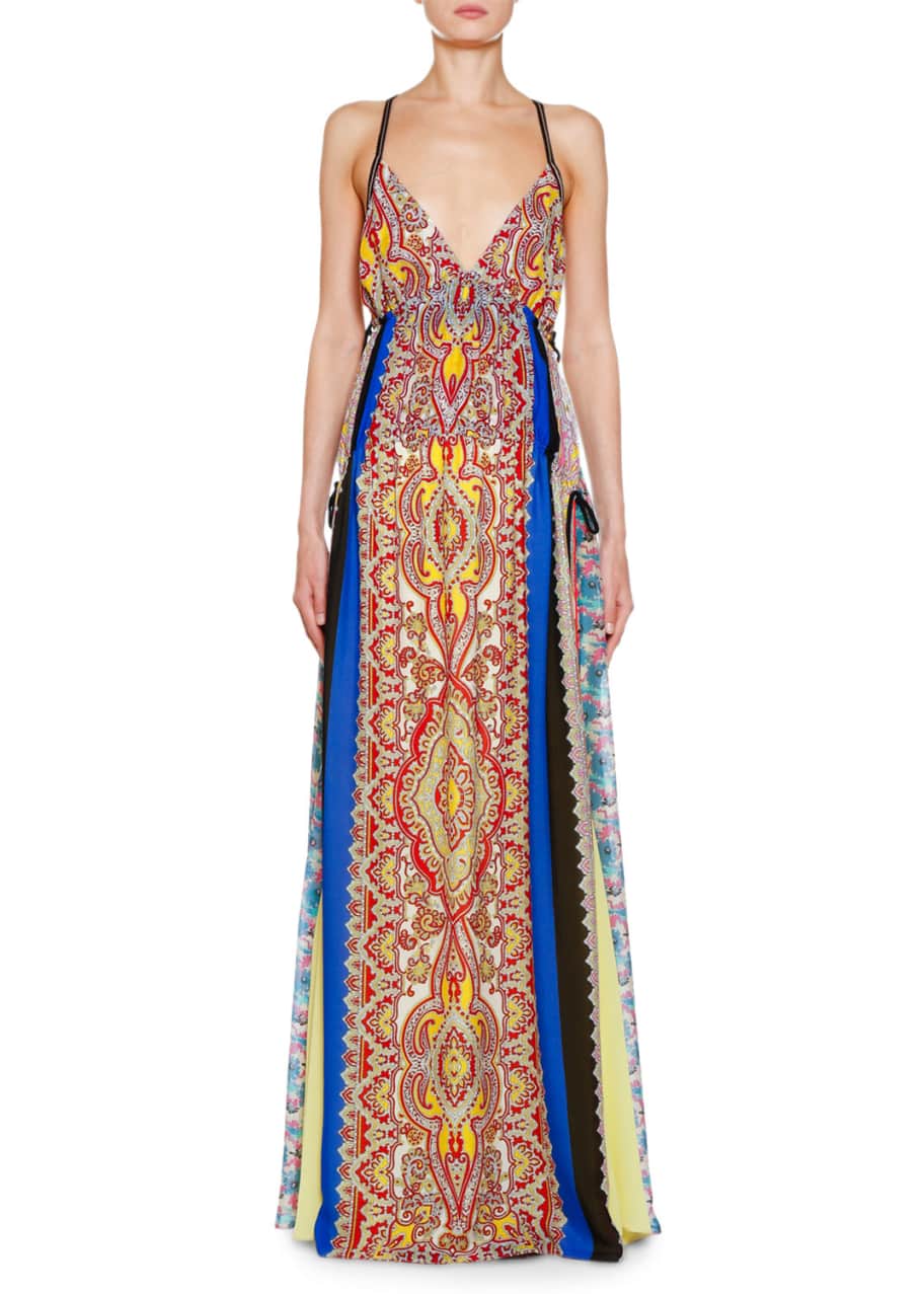 Image 1 of 1: Pacific Print Silk Georgette Gown