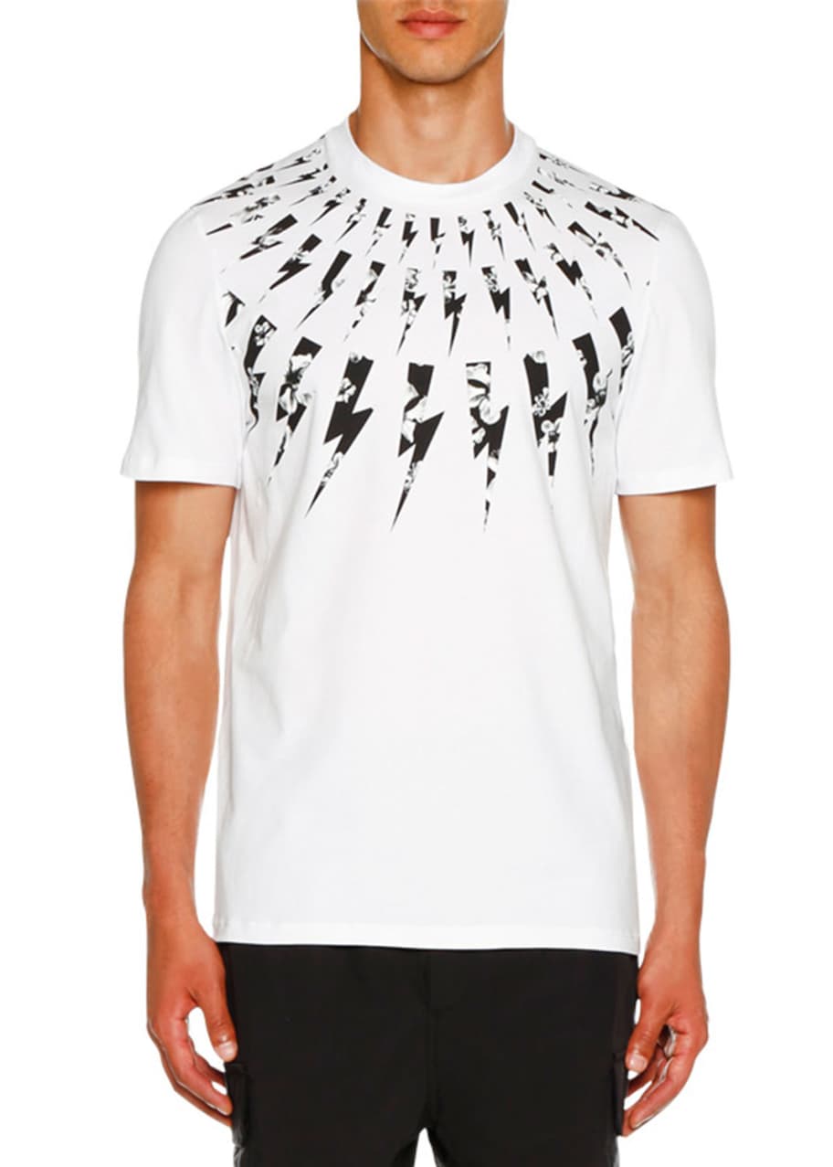 Neil Barrett Men's Floral Lightning Bolt T-Shirt - Bergdorf Goodman