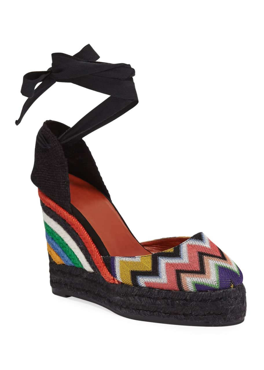 Image 1 of 1: x Missoni Carina 100mm Stripe Knit Platform Espadrilles