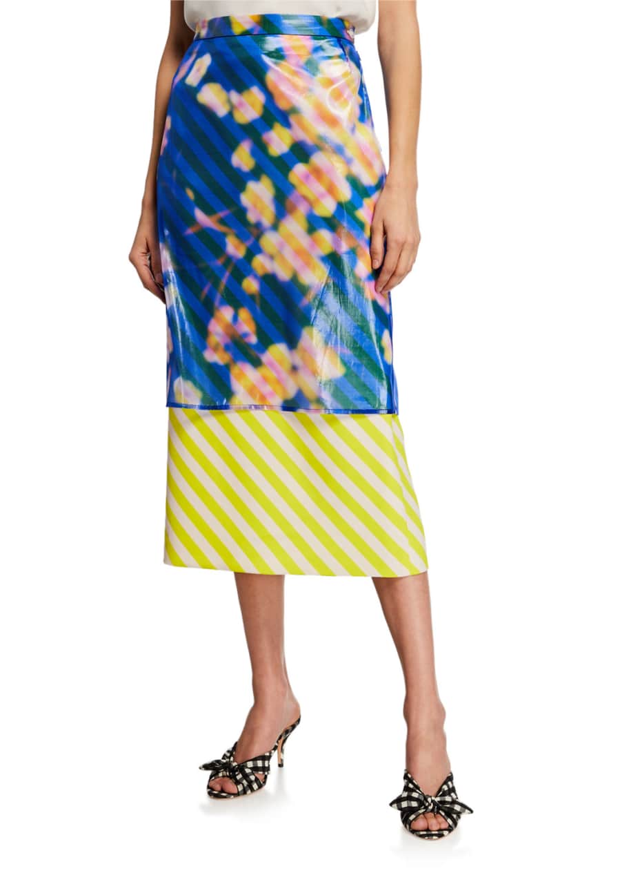 Dries Van Noten Striped Floral Skirt - Bergdorf Goodman