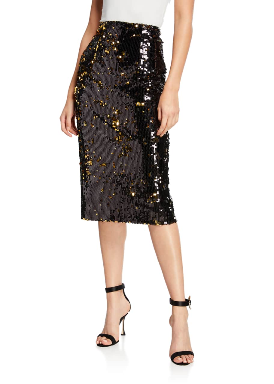 Image 1 of 1: Sequined Midi Pencil Skirt