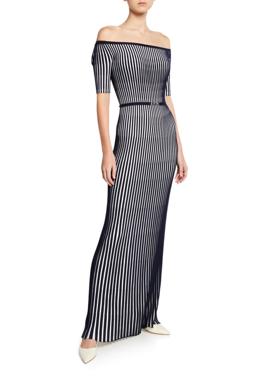 Gabriela Hearst Cerros Off-The-Shoulder Striped Maxi Dress - Bergdorf ...