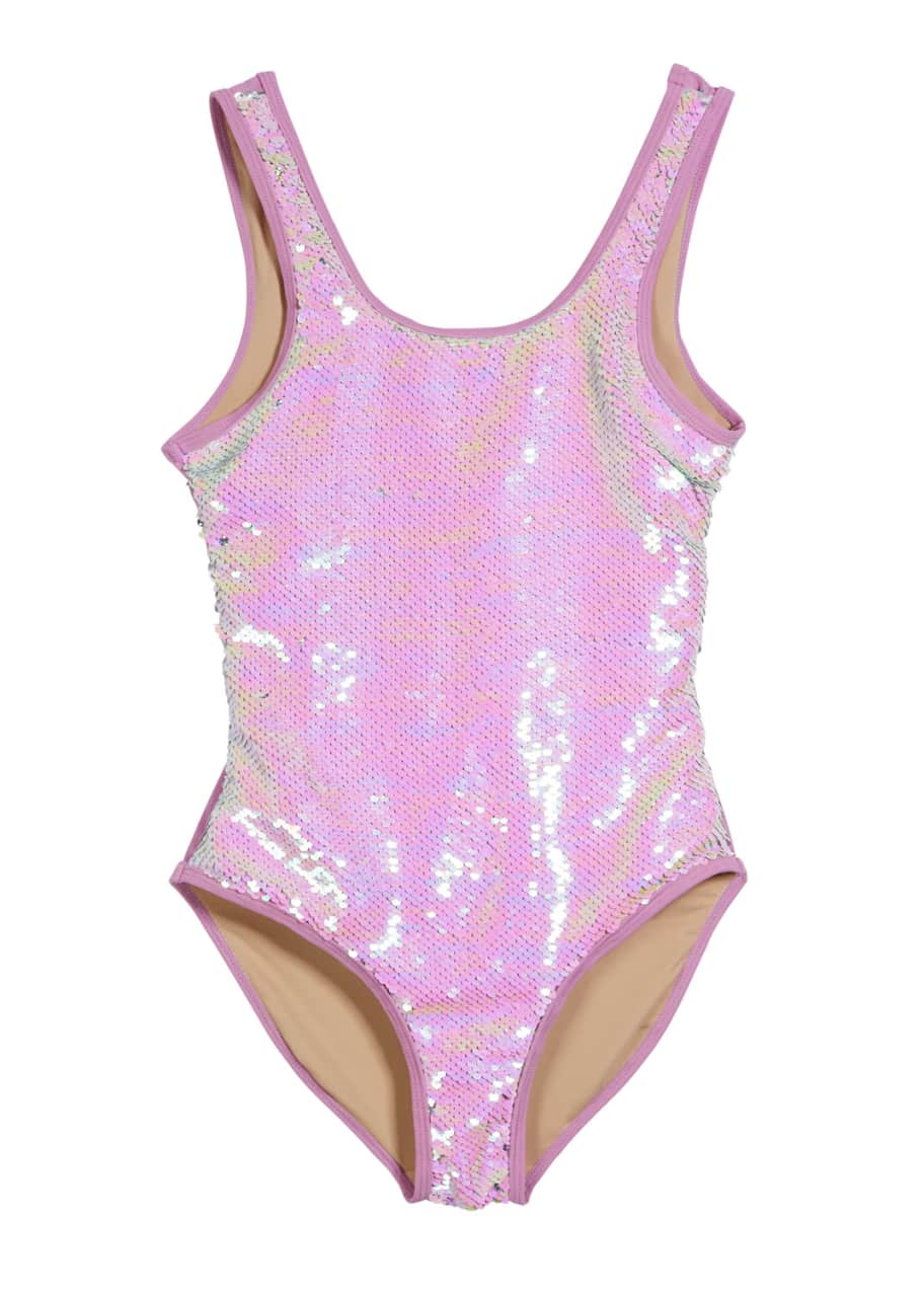Shade Critters Flip Sequin One-Piece Swimsuit, Size 7-14 - Bergdorf Goodman