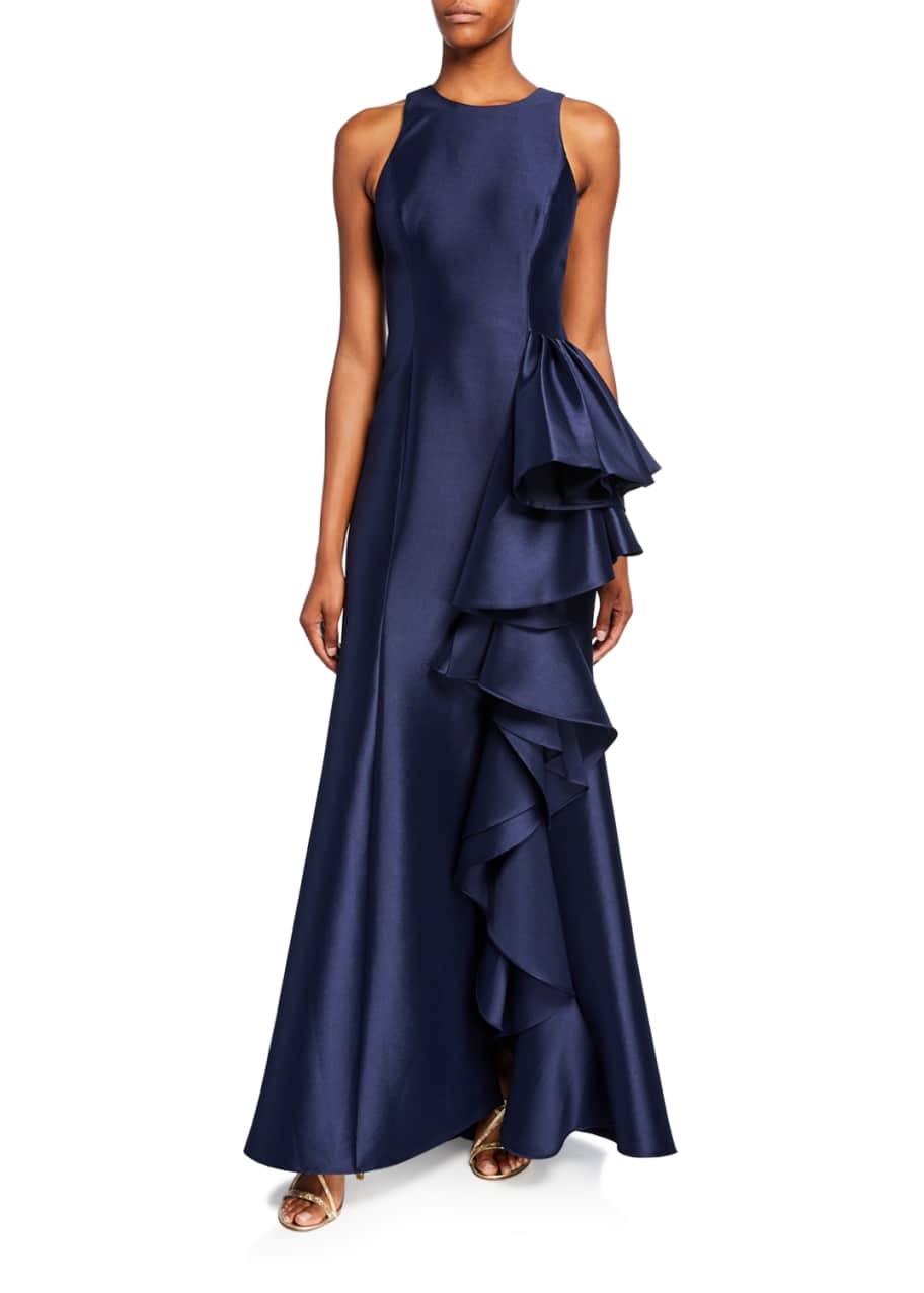 badgley mischka mikado strapless bow gown