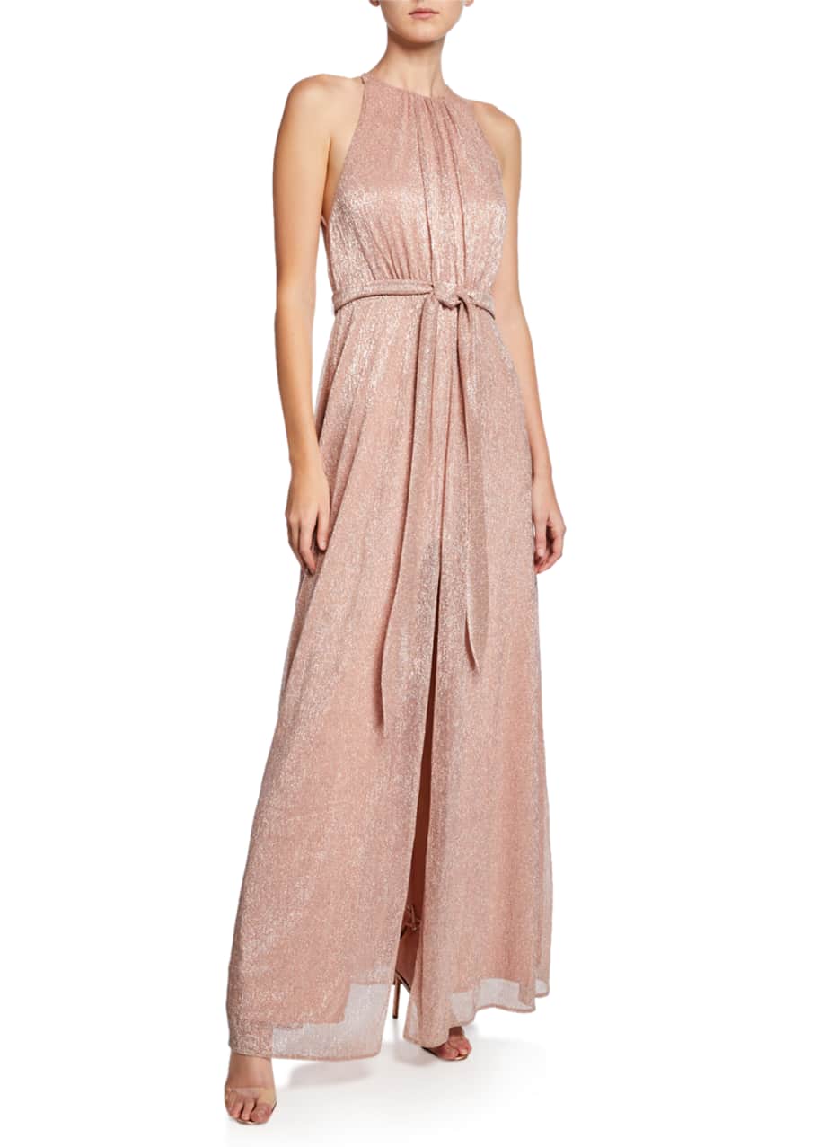 Halston heritage high neck gown sale