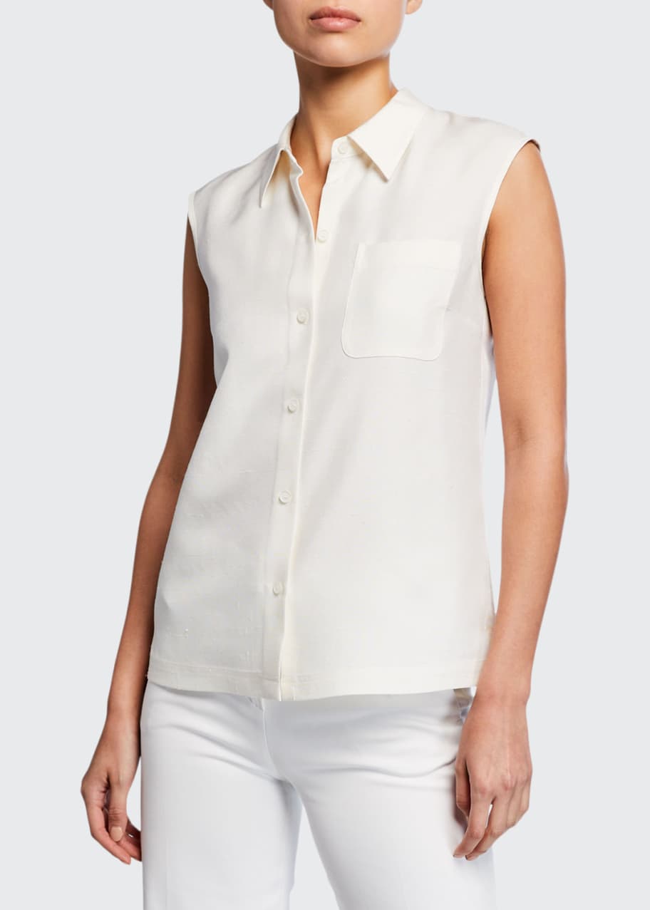Image 1 of 1: Yani Sleeveless Button-Front Blouse