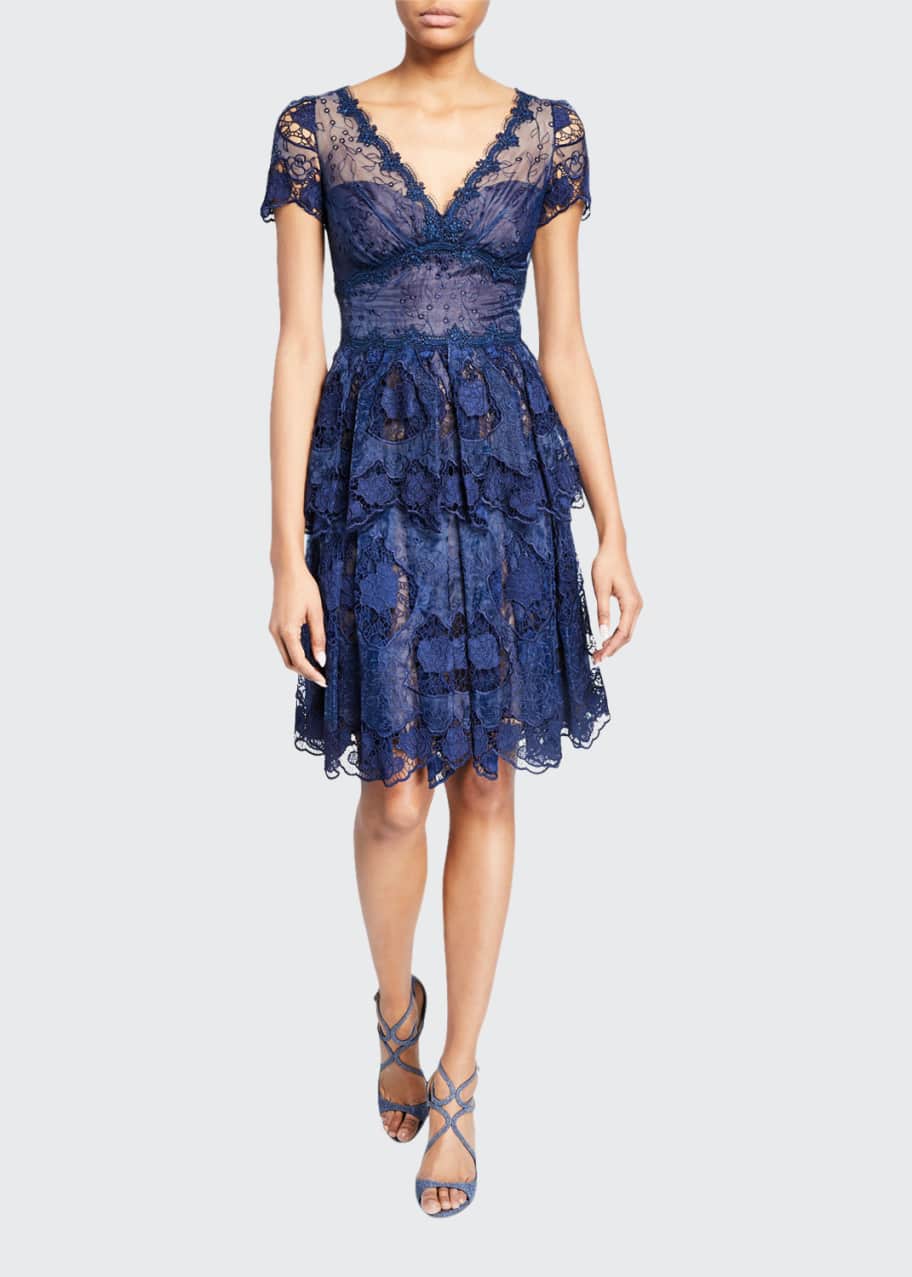 Marchesa notte guipure lace dress online