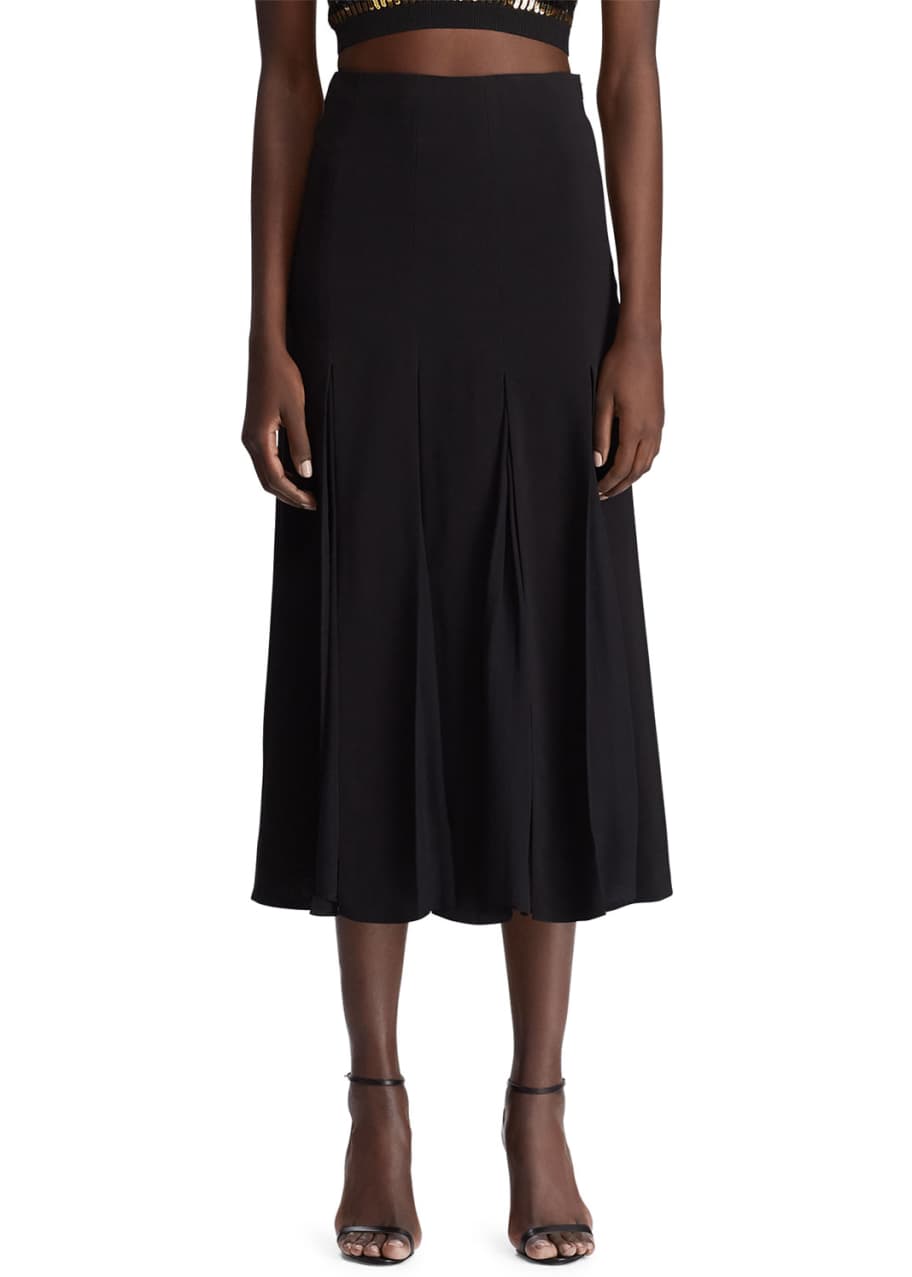 Ralph Lauren Collection Wess Cady Godet Midi Skirt - Bergdorf Goodman