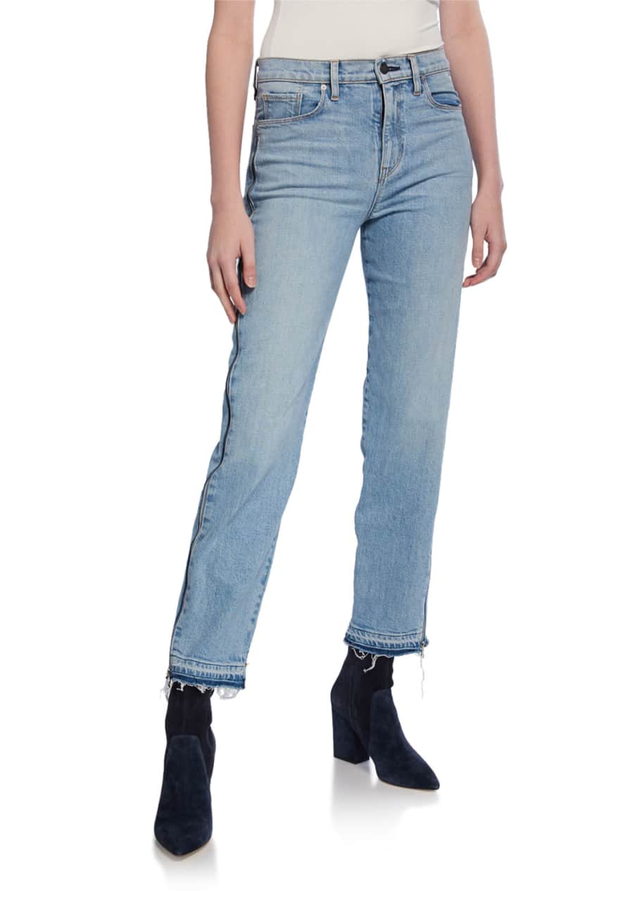 Image 1 of 1: Holly High-Rise Crop Straight-Leg Jeans