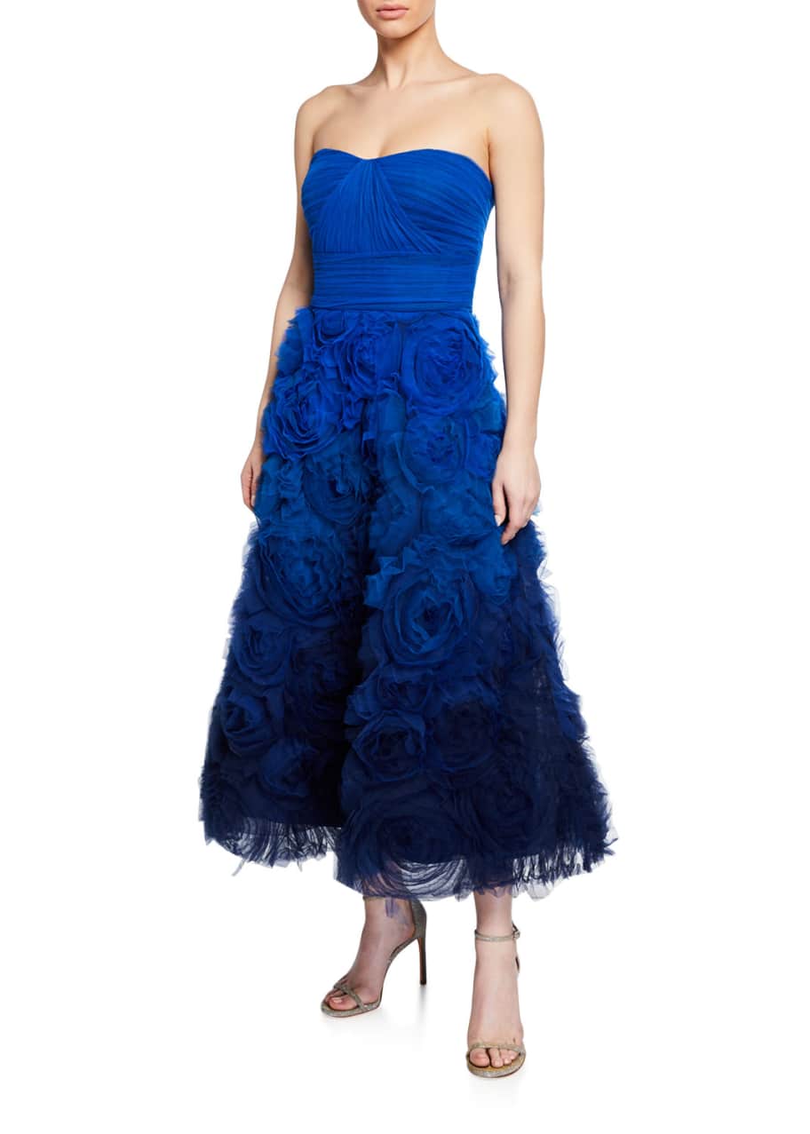 Marchesa notte tea length gown with draped bodice online