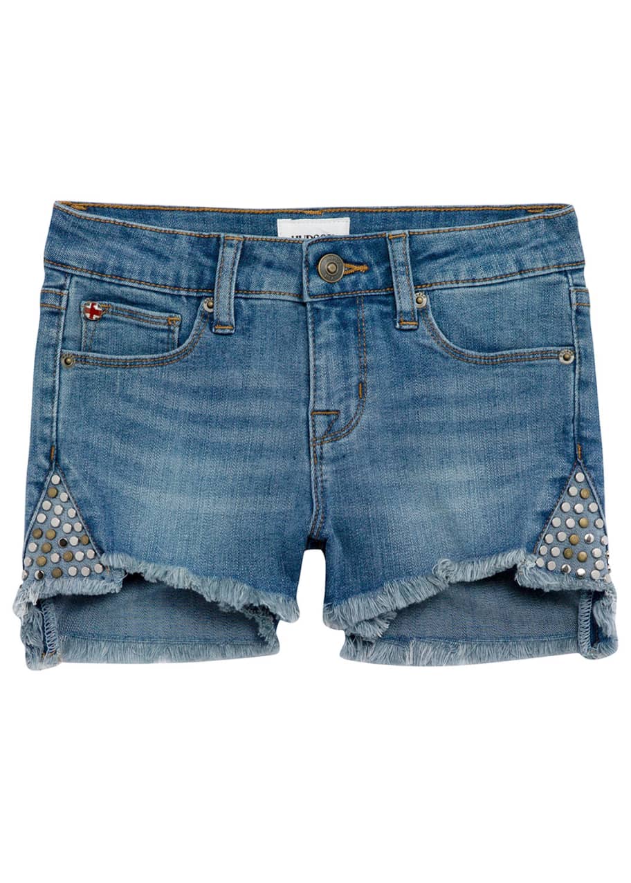 Image 1 of 1: Girls' Leah Studded Denim Shorts, Size 7-16